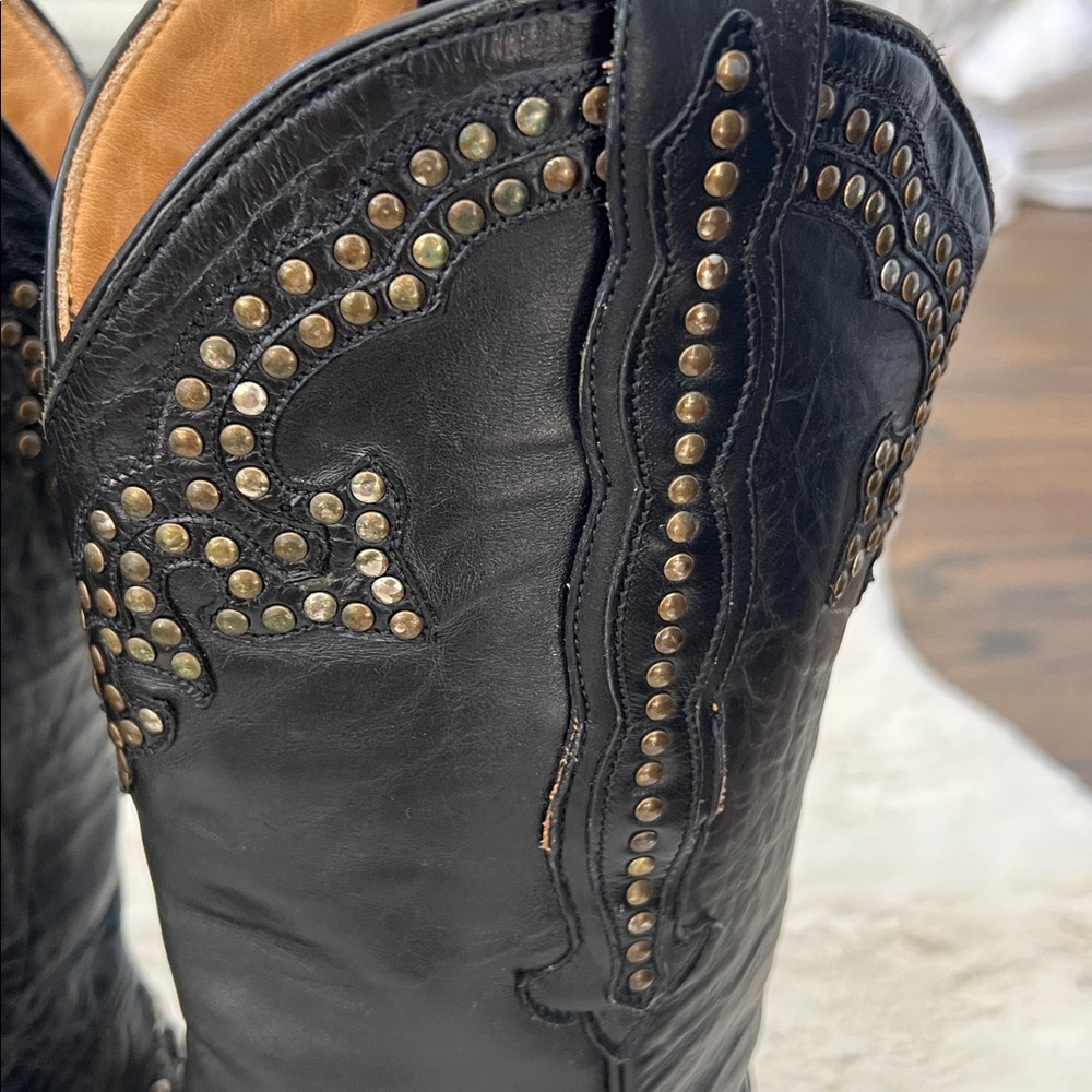 The Old Gringo Studded Black Leather Cowboy Boots, size 7.5 - Picture 6 of 16